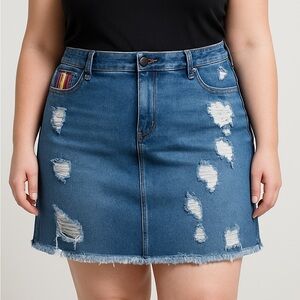 💙NWT Womens Lucky & Blessed Western Mini Skirt